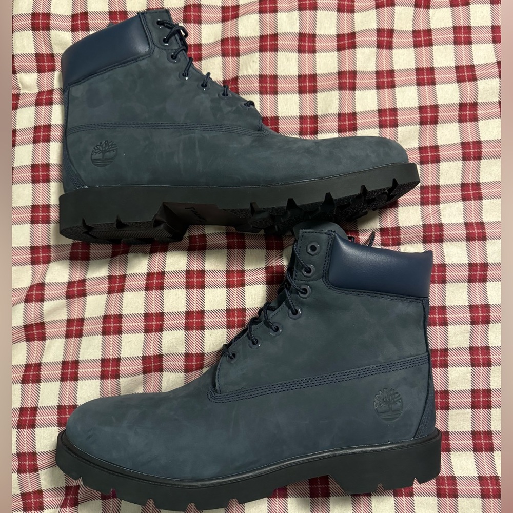 Brand new men’s 6” Timberland navy work boots-size 12